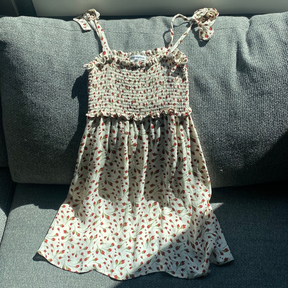 reformation floral mini dress